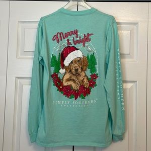 Simply Southern collection long sleeve tee. Small Christmas shirt-Merry & Bright